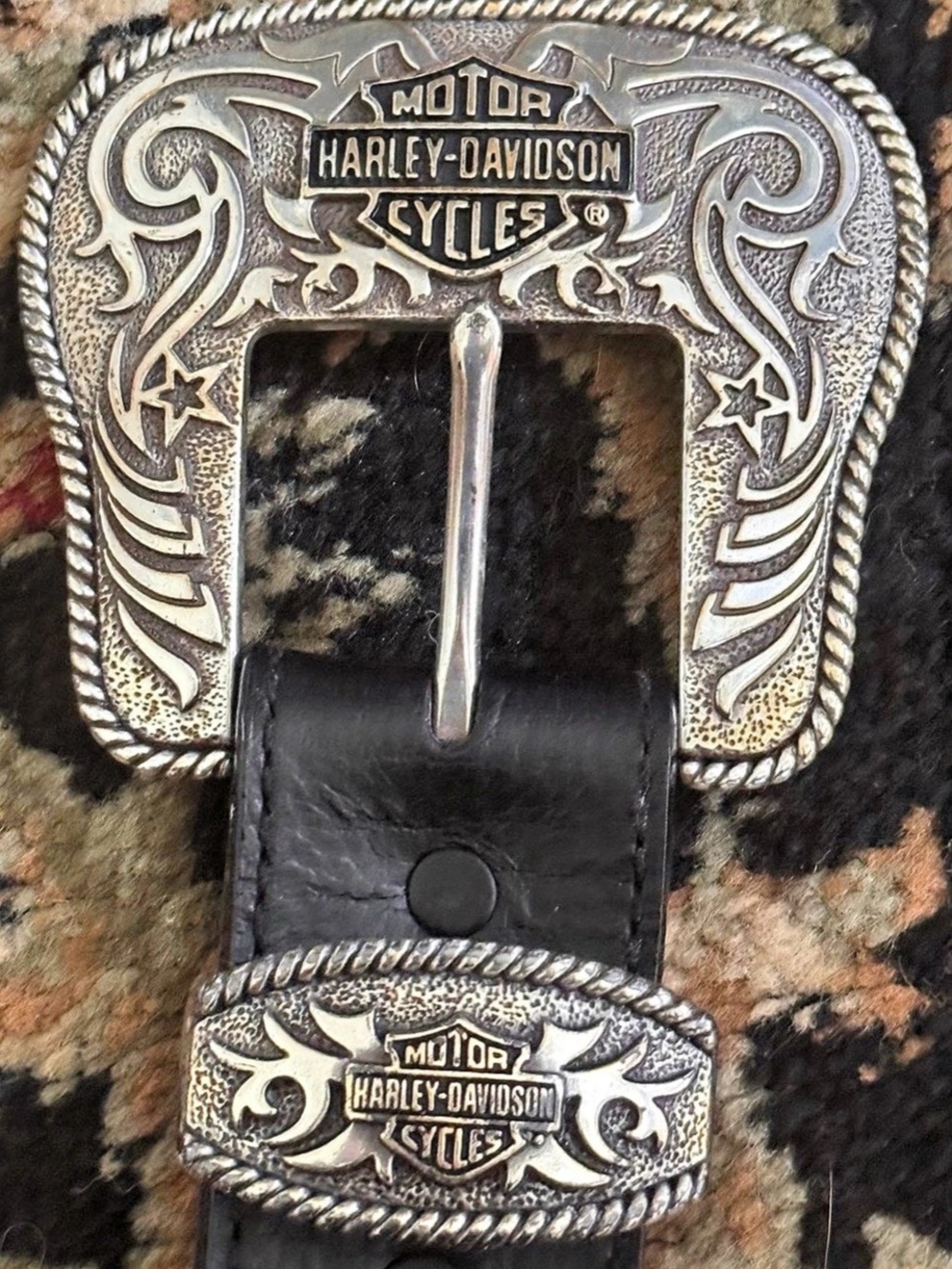 Women’s Harley-Davidson Leather Biker Belt Black Size 2W